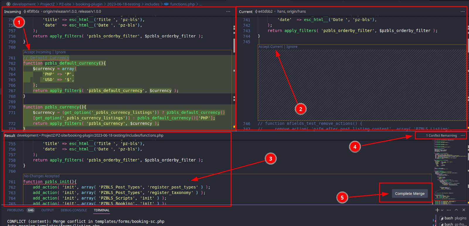 How to pull changes from another branch in the remote git repository to your own branch in your local machine 2 git merge test2