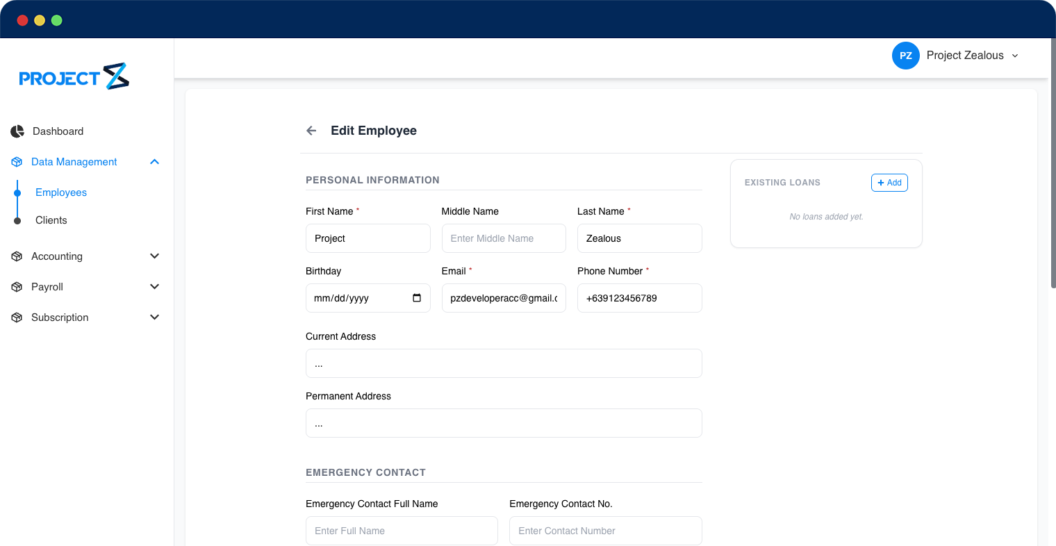 Employee Data Management