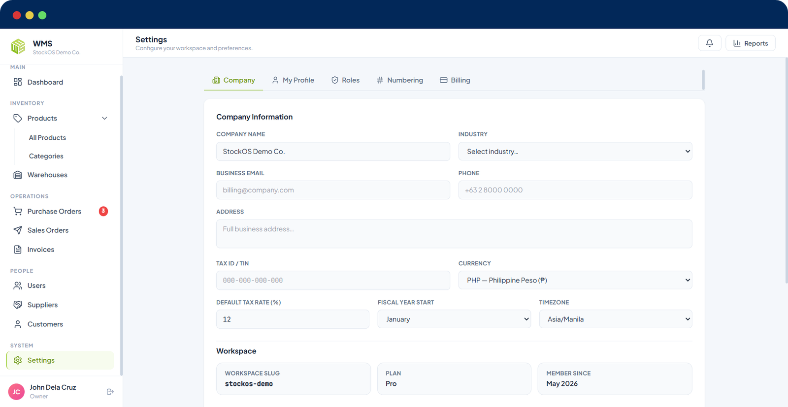 WMS Screenshot