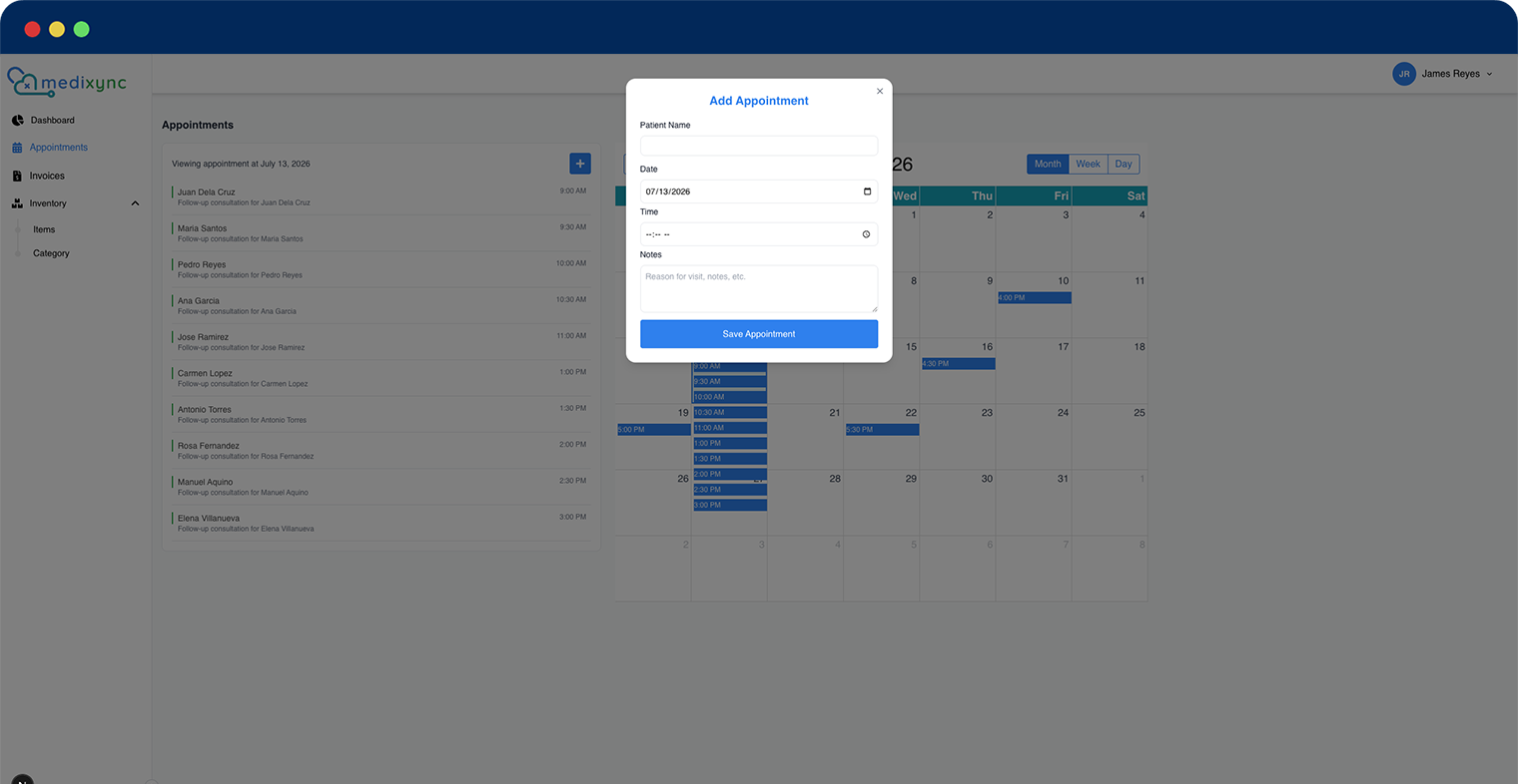 medixync add appointment